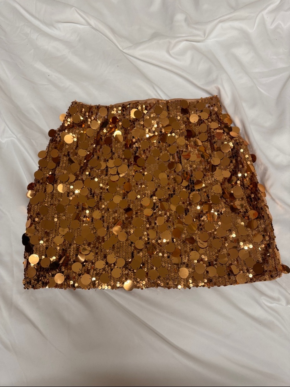 Gold Sequin Mini Skirt - Women's Party Skirt